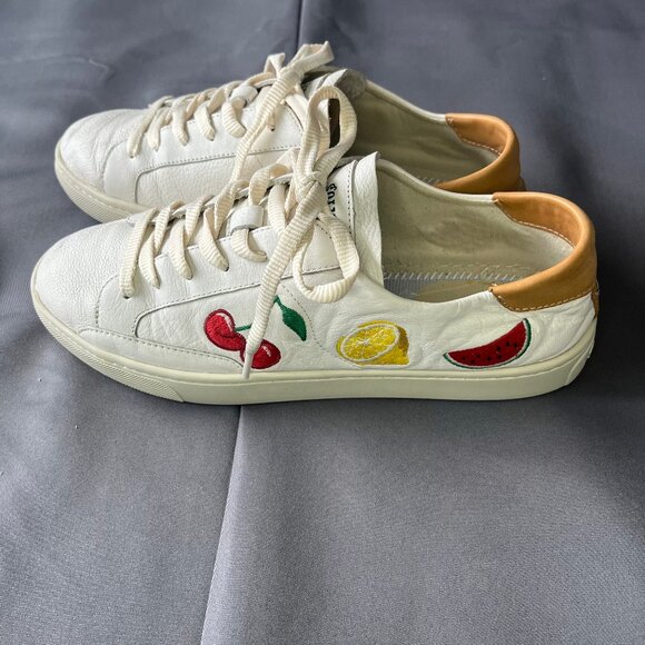 🍒 Soludos Sneakers 🍒 Womens US 9 EU 40 Cherries Embroidered Low Top Trainers - Picture 9 of 10